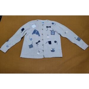 Vintage Talbots Button Sweater Detailed Crocheter Knitter Crafts Sewing GUC M